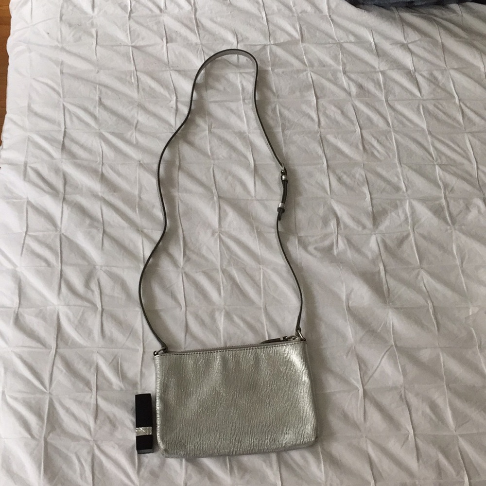 Cole Haan mini silver leather cross-body bag